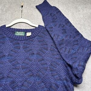 Marshall‎ Field's New Traditions Men's Blue Mohair Blend Crewneck Sweater Large
